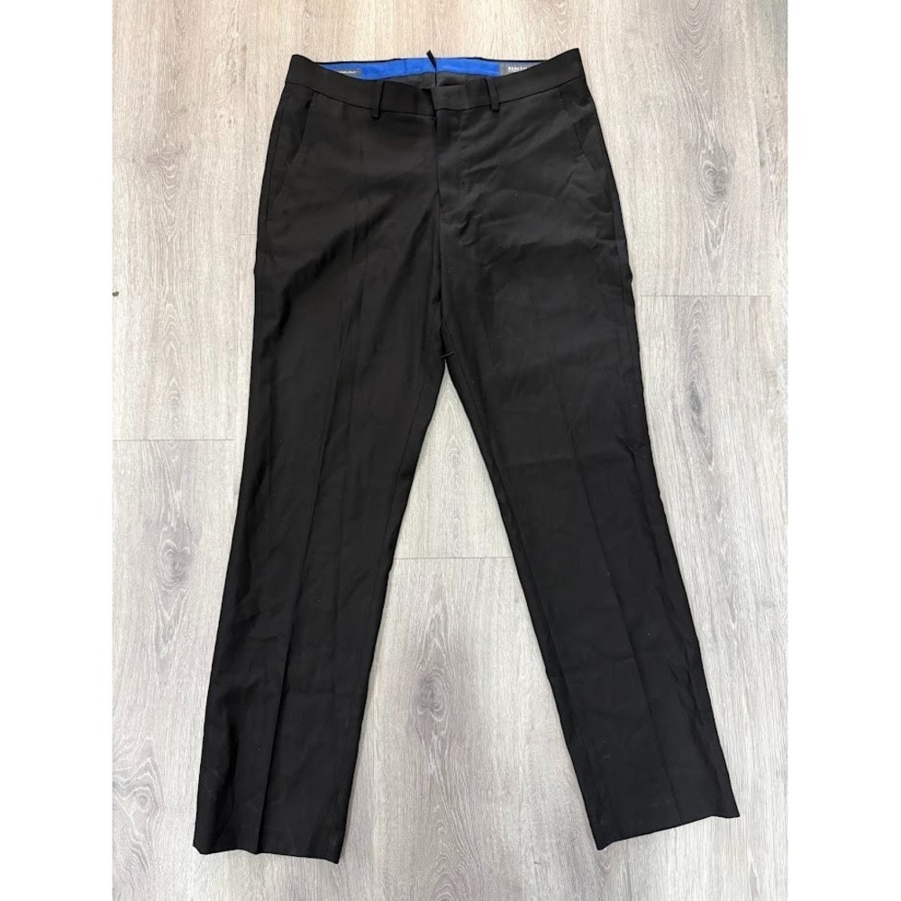 Kenneth Cole Reaction Techni-Cole Mens Black Dress Pants 32x30 Slim Fit Trousers